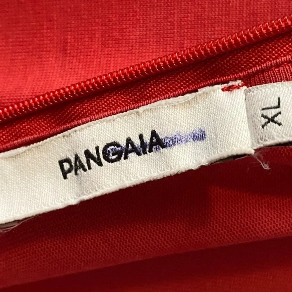 Pangaia Red Long‎ Sleeve Turtle Neck Midi Dress SeaCell Peppermint Treated Sz XL - Picture 3 of 9